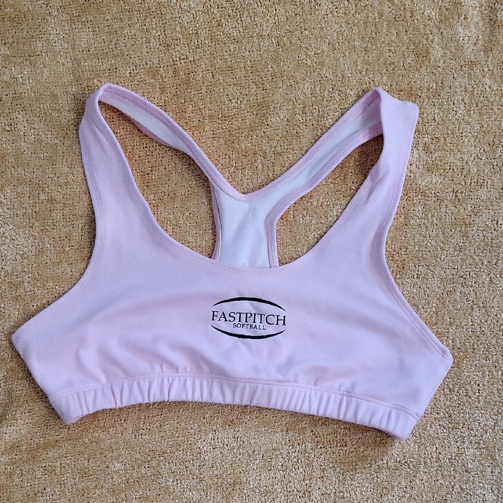 Pink Minimalist Sports Bra with Racerback Design